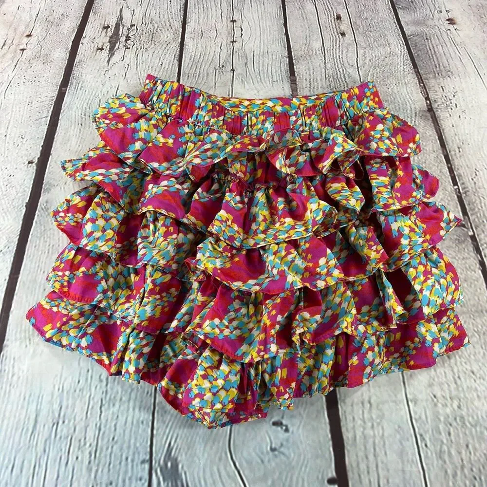 KC Parker Girls Size 16 ruffled skirt Colorful Design
